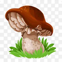 卡通歪头蘑菇