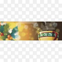 精美圣诞主题咖啡banner背景