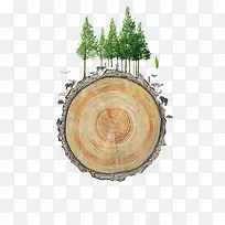 清新创意树木爱护环境海报设计