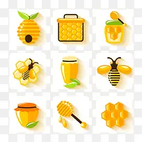 9款精美蜂蜜元素图标矢量素材