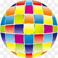 彩色方块拼图球体
