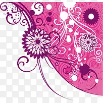 紫花边框矢量图片