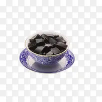 青瓷碟子里的龟苓膏素材