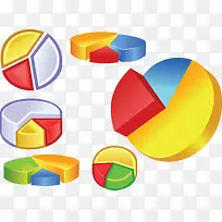 3D饼状图矢量图