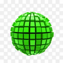 绿色放射状方体组合球体素材