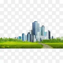 城市建筑绿化背景素材