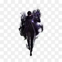 烟雾美男子 古典 png素材
