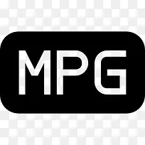 MPG文件类型的黑色圆角矩形界面符号图标
