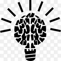 光的大脑教育的象征图标