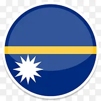 瑙鲁平圆世界国旗图标集