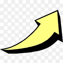 小清新黄色的上升的箭头标识PNG