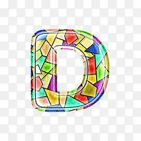 彩色玻璃字母D