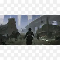 黑色艺术战斗场景
