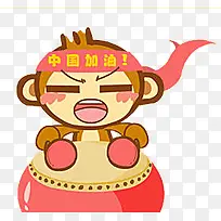 里约奥运会为中国加油的卡通猴子