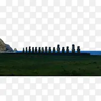 美丽的智利复活节岛石像