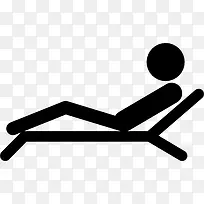 人躺在躺椅上一个温泉图标