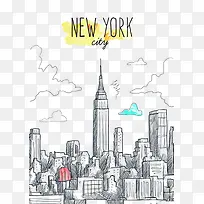 纽约手绘建筑风
