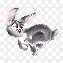 灰色卡通兔子