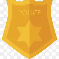 六角星金色警察徽章