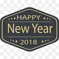 六边形新年标签