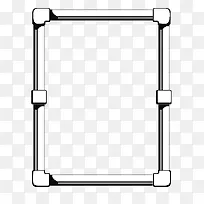 矢量黑色节点立体线框竖框