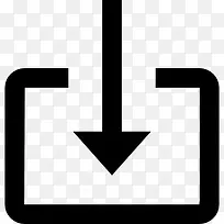 下载符号向下箭头在一个矩形图标