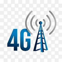 4G无线网络信号塔插画