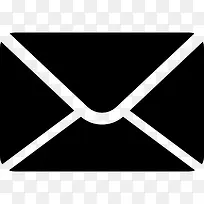 新的电子邮件界面，黑色象征封闭的信封图标
