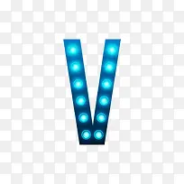 夜光灯字母V