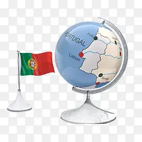 葡萄牙国旗地球仪