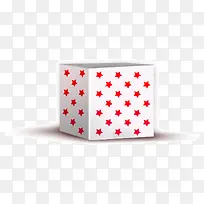 红色五角星正方体纸盒