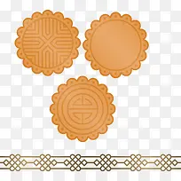 月饼和中国风装饰条纹