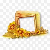 黄色花装饰相框