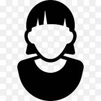 年轻女士短头发图标