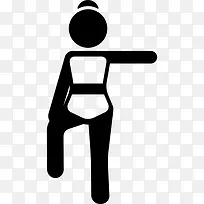 女人抬起了一条腿的位置图标