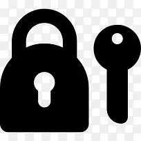 锁和钥匙的Icon Silhouette 图标