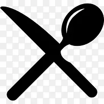 刀叉交叉的刀和勺子图标