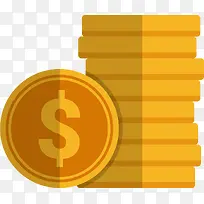 金色硬币矢量卡通扁平化
