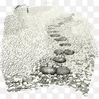 高清实物拍摄黑白石子路
