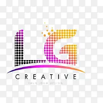 免抠彩色渐变创意LG品牌logo