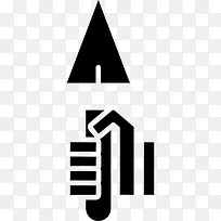 铲三角形状的手图标