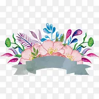 水彩花卉装饰标题框