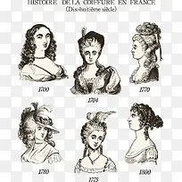 装饰欧洲女性发型服饰年代变化