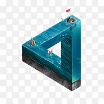 夏日漂流错觉图装饰图案免抠图