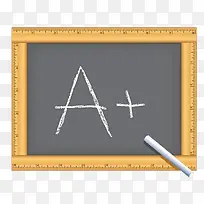 黑板上的A+手绘分数