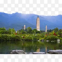 大力三塔倒影美景