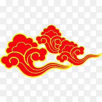 红色祥云金边中国风