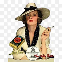 抽烟女子香烟海报