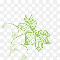 绿色花朵底纹矢量素材