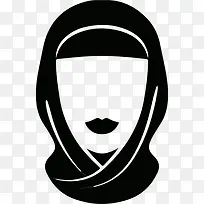 阿拉伯女人的头巾图标